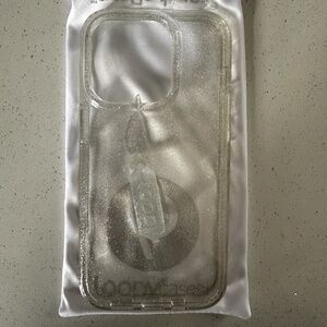 iPhone 14 Pro Clear Silver Sparkle Loopy Case